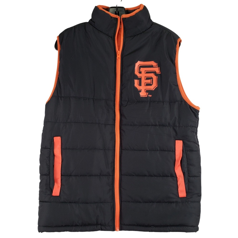San Francisco Giants Puffer Vest Mens M Black MLB Baseball Ghirardelli Logo